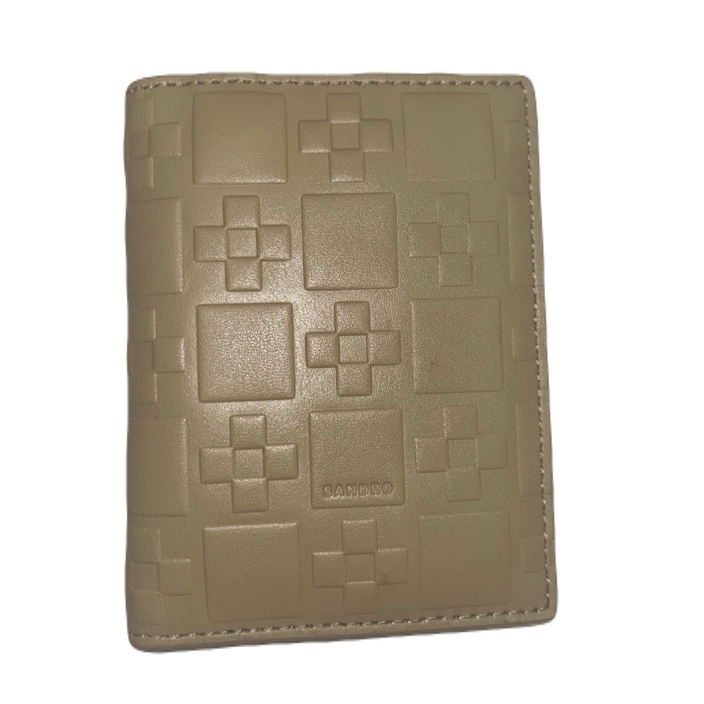 Sandro Unisex Embossed Textured Geometric Pattern Card Holder